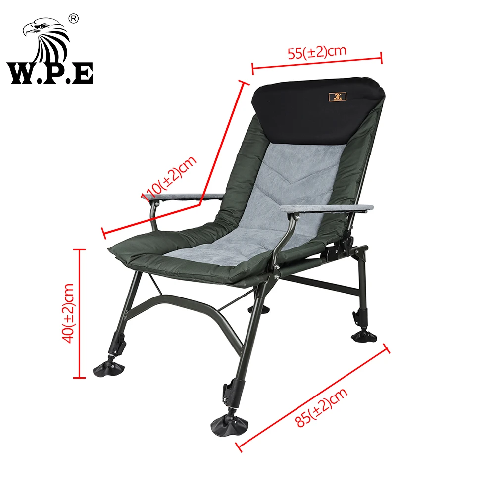 W.P.E Fishing Chair Oxford Cloth Metal Structure Beach Chairs Adjustable Portable Outdoor Lounge Praiacamping Chair  Cadeira De