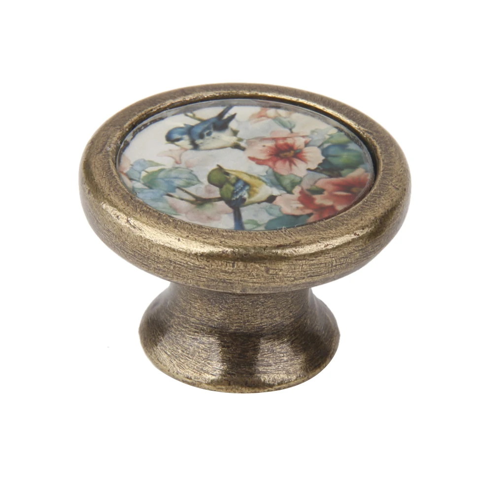 Vintage Brass Cabinet Handles Antique Drawer Pulls Wardrobe Knobs Furniture Hardware for Cupboard Door Drawer Decorative