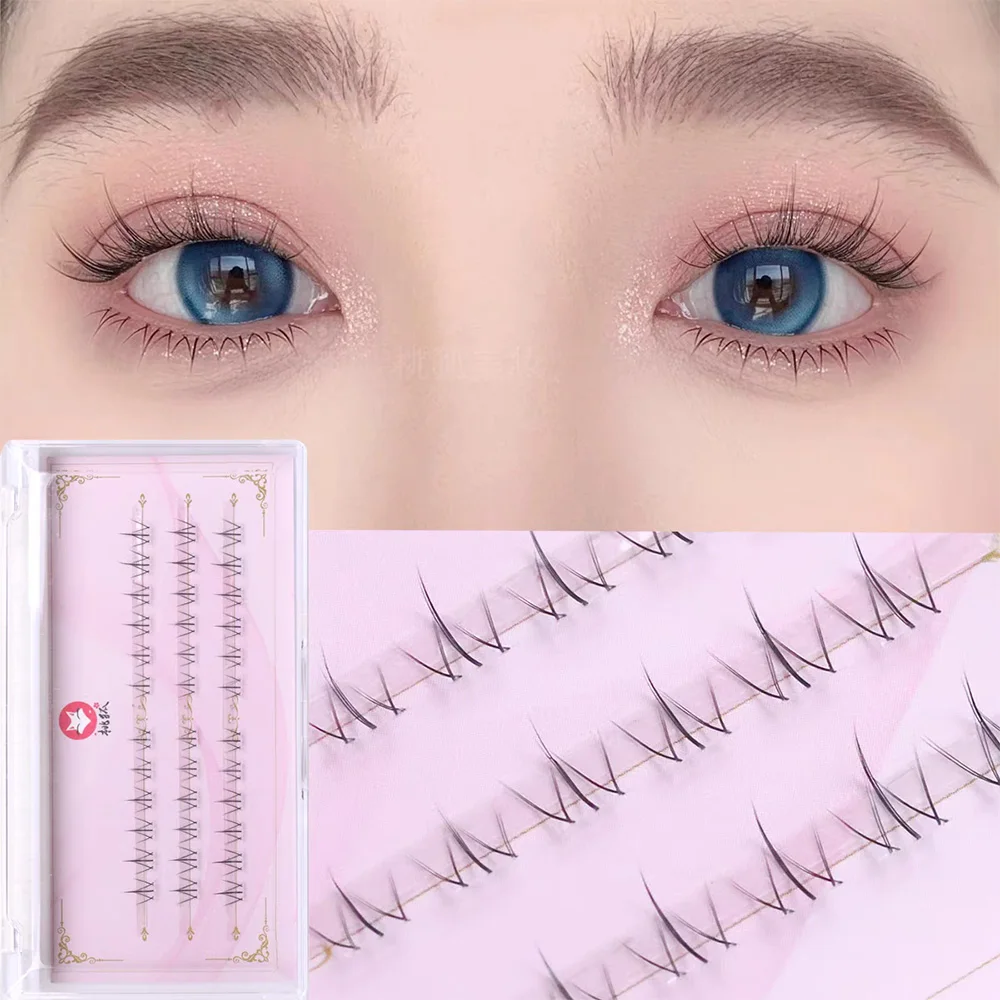 Indywidualne rzęsy Cluster Lashes Curling Single-cluster Cross Eyelashes Sztuczne rzęsy w kształcie litery V Naturalne przedłużanie rzęs