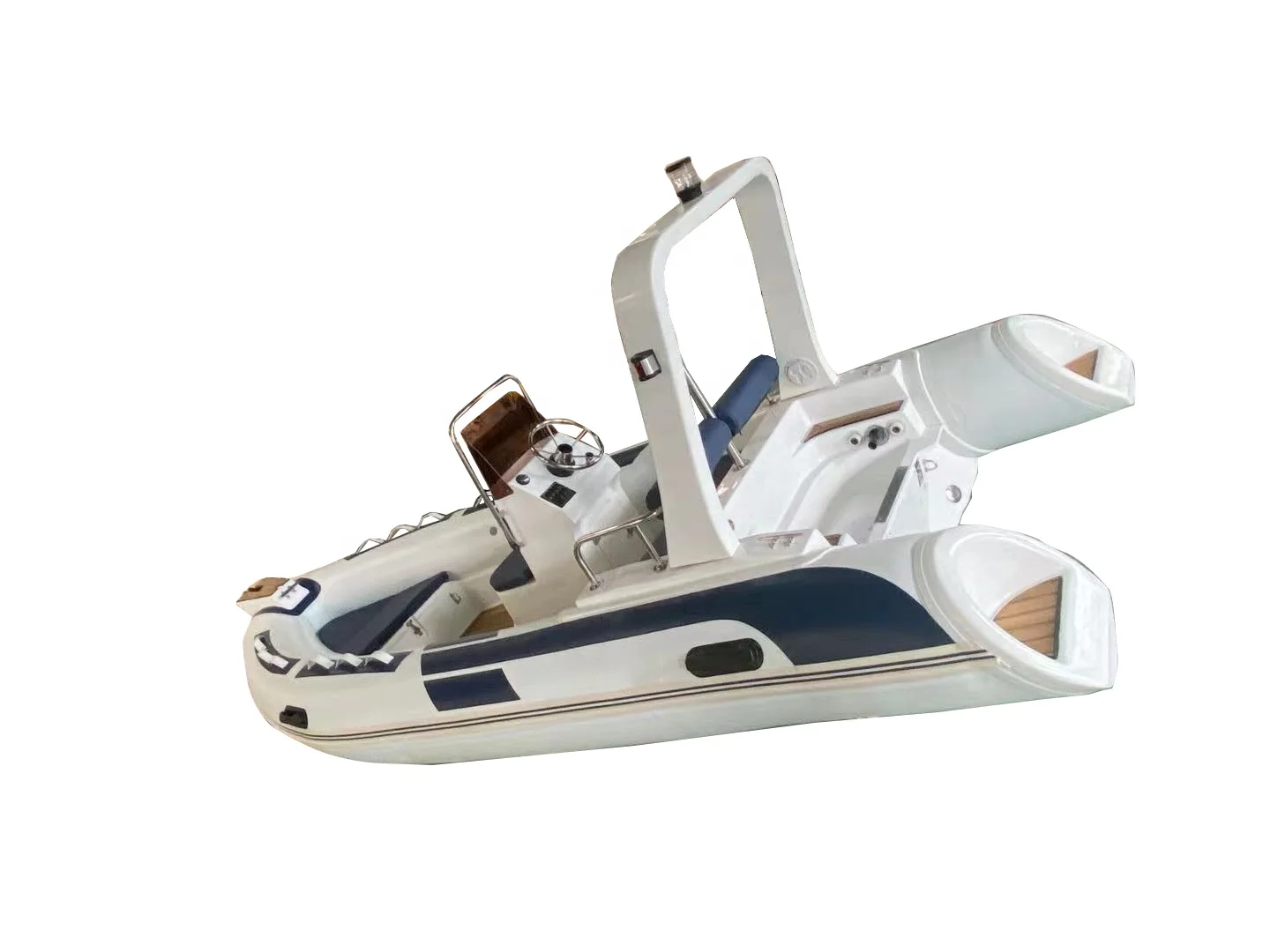 16ft RIB 480 هيكل الألياف الزجاجية شبه الصلبة PVC / قوارب هيبالون القابلة للنفخ للبيع