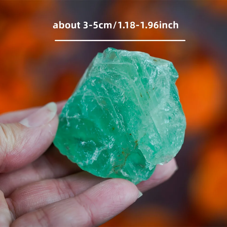 Raw Green Fluorite Stone, Natural Rough Crystals, Reiki Healing Root Chakra Crystal, Grounding Stone, Spiritual Protection Gift view 5