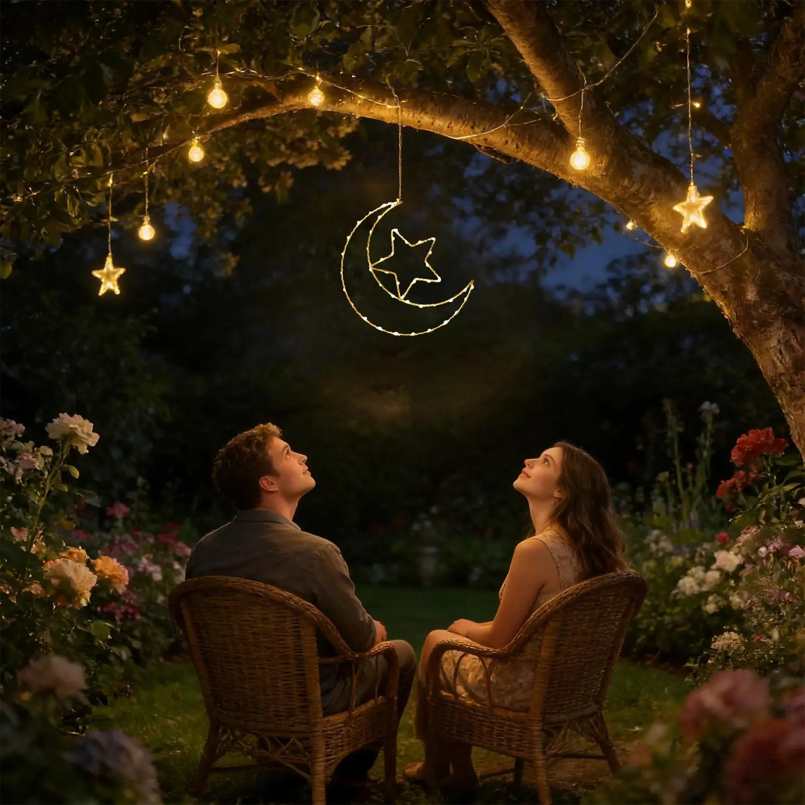 

Светильники-звездочки для потолка с таймером, декоративная гирлянда для спальни, для использования в помещении и на улице, для гостиной, спальни, двери.