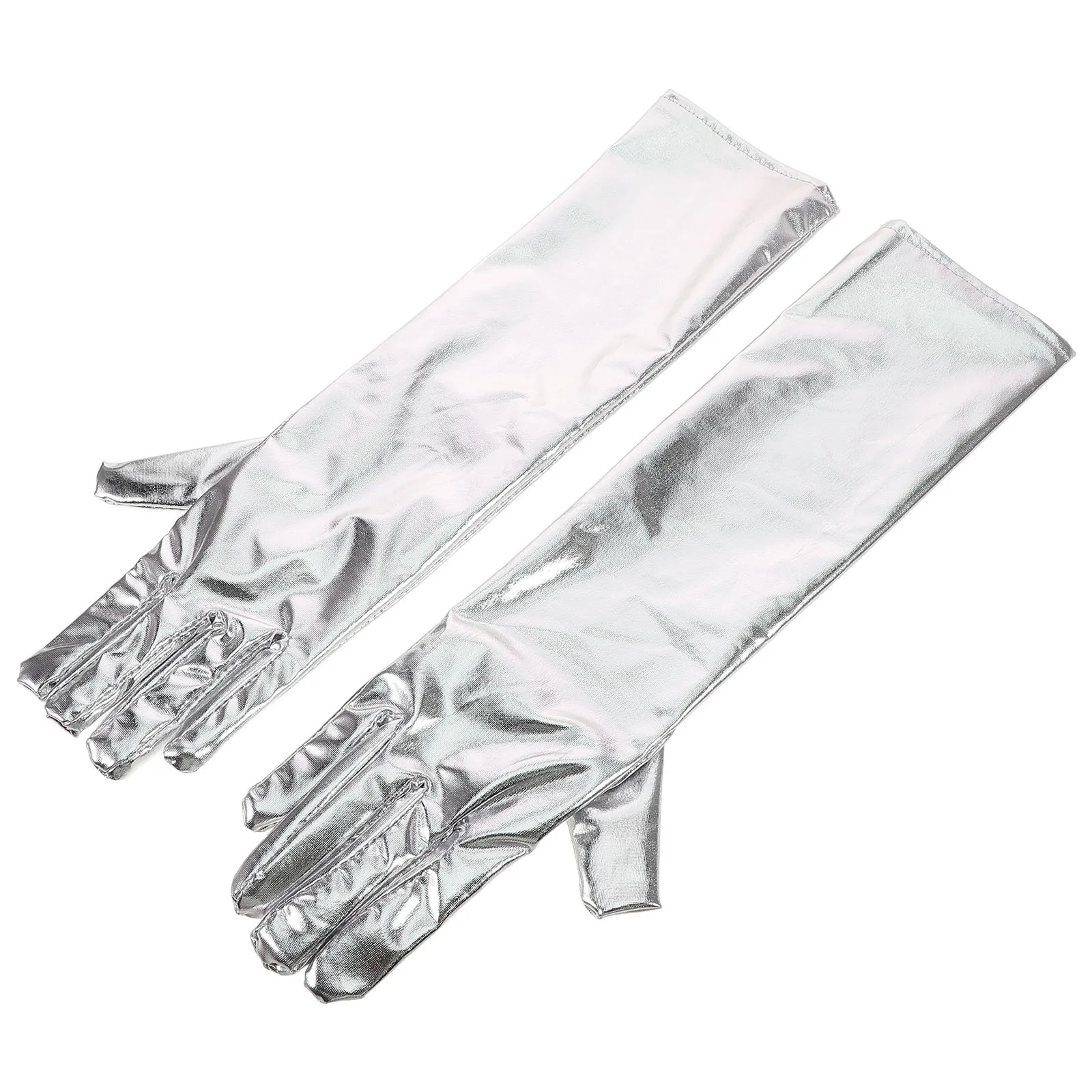 

1 пара лакированных перчаток для выступлений на сцене, средней длины, плотно прилегающие, эластичный дизайн, элегантные аксессуары для костюмов для вечерней вечеринки