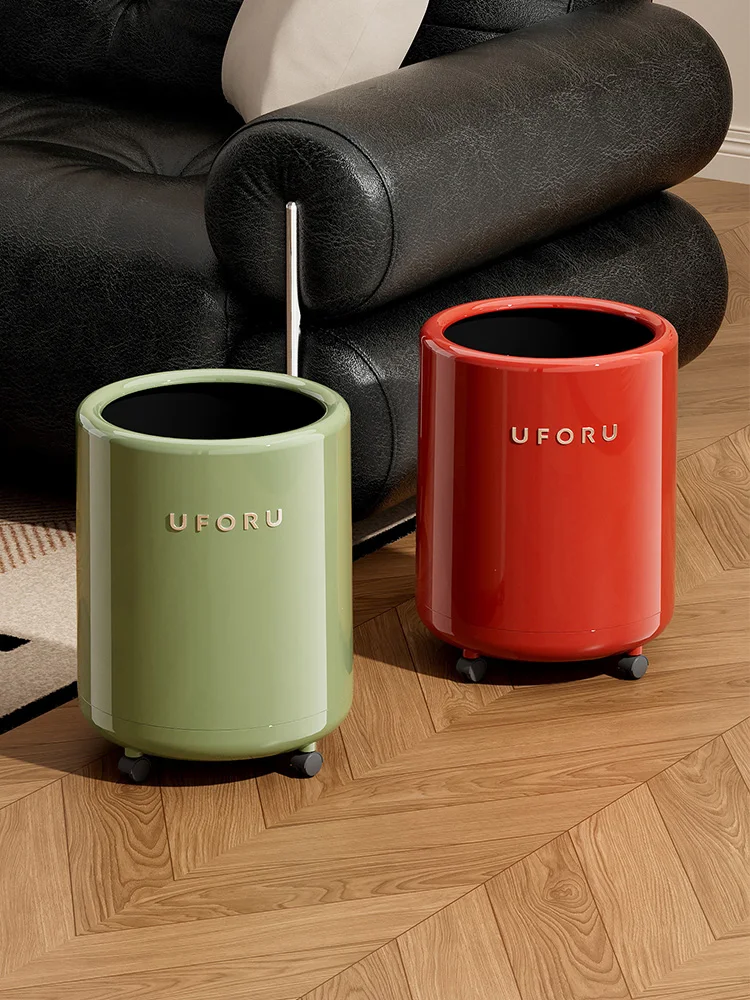 

Large Size Uforu2025 Tra Can with Wheels for Living Room Bedroom Dormi Office High Aesthetic Value Plastic round Buet