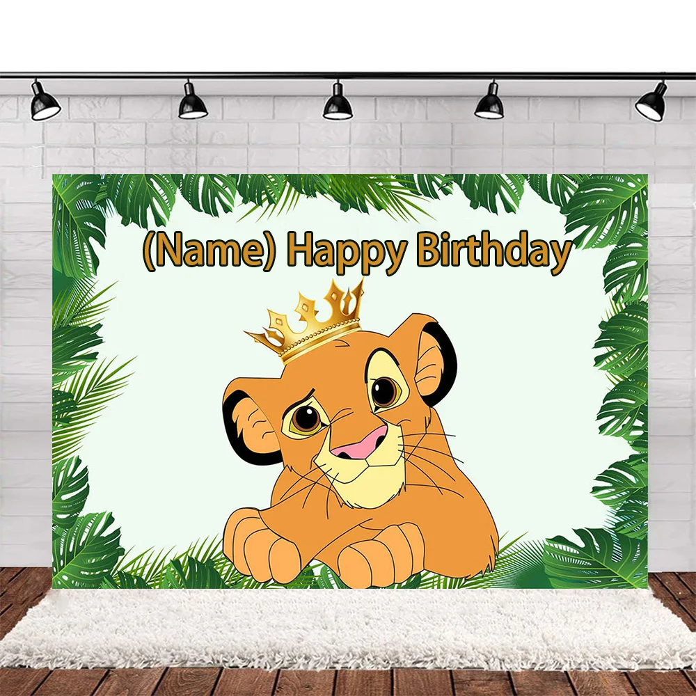 

Lion King Simba Birthday Background Cloth Customizable Name Personalized Background Cloth Birthday Decoration Baby Shower