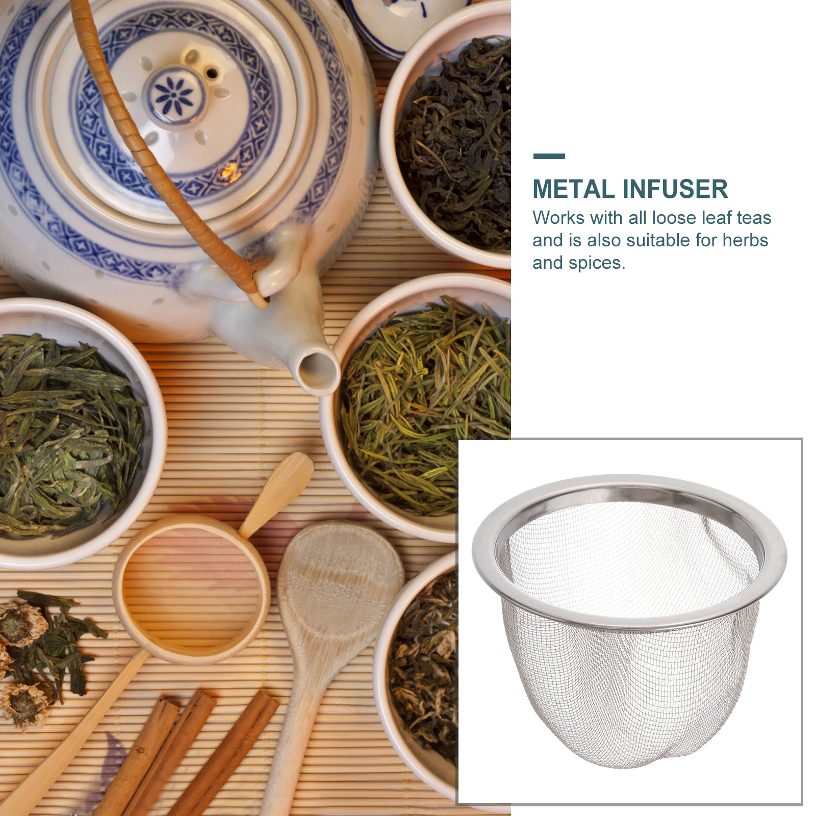 

8pcs Stainless Steel Filter Metal Infuser Sturdy Diameter 7.6Cm X 5Cm Fine Mesh For Loose Leaf Herbs Spices Large Strainer For