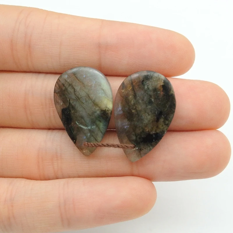 

Оптовая продажа драгоценных камней лабрадорит серьги-капли 24x16x4 мм 4,4 г для изготовления ювелирных изделий