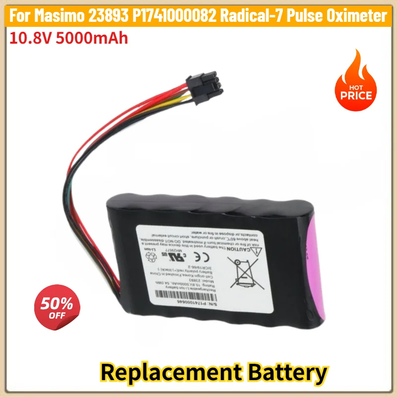 For Masimo 23893 P1741000082 Radical-7 Pulse Oximeter High Quality Replacement Battery 10.8V 5000mAh