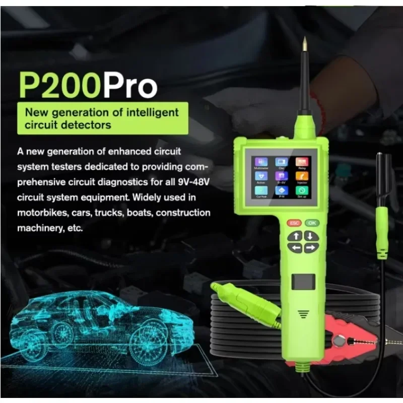 

LHJDiag P200 Pro 12V 24V Kit Automotive Circuit & Voltage Resistance Relay Tester Diagnostic Tool for Car Motor