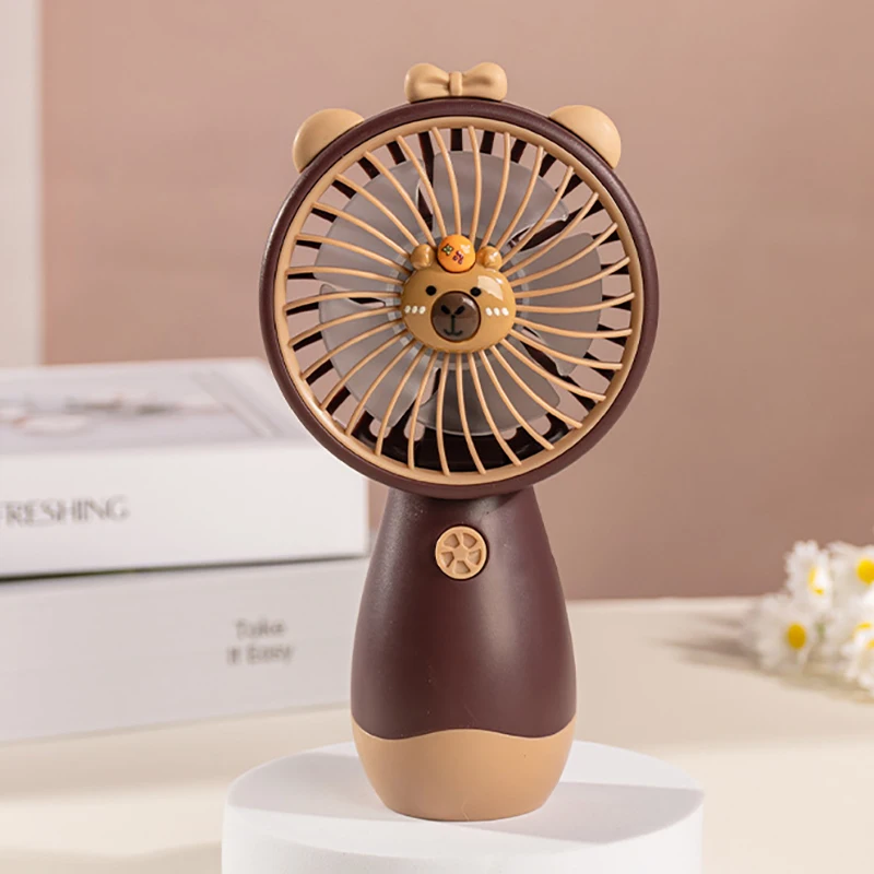 만화 휴대용 미니 USB 충전식 조용한 책상 팬 - 자동차 인테리어, 기숙사 및 사무실을 위한 휴대용 여름 냉각 솔루션