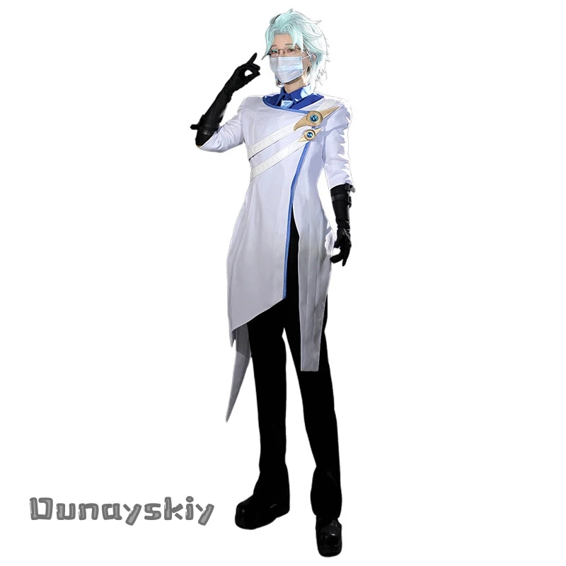 New Genshin Impact Dottore Doctor Segment Second Moon Full Set Cosplay Costume Halloween Anime Carnival Theme Party Dress Up view 2