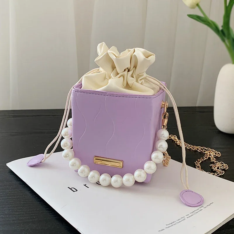 Luxury Pearl Women Handbags Lady Elegant Evening Bags Mini Single Shoulder Crossbody Bags Small Square Bags Box Style Bag