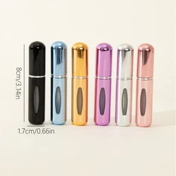 6Pcs 5ML Refillable Perfume Spray Atomizer Aluminum Perfume Spray Scent Pump Perfume Atomizer Refillable Mini Bottle for Travel