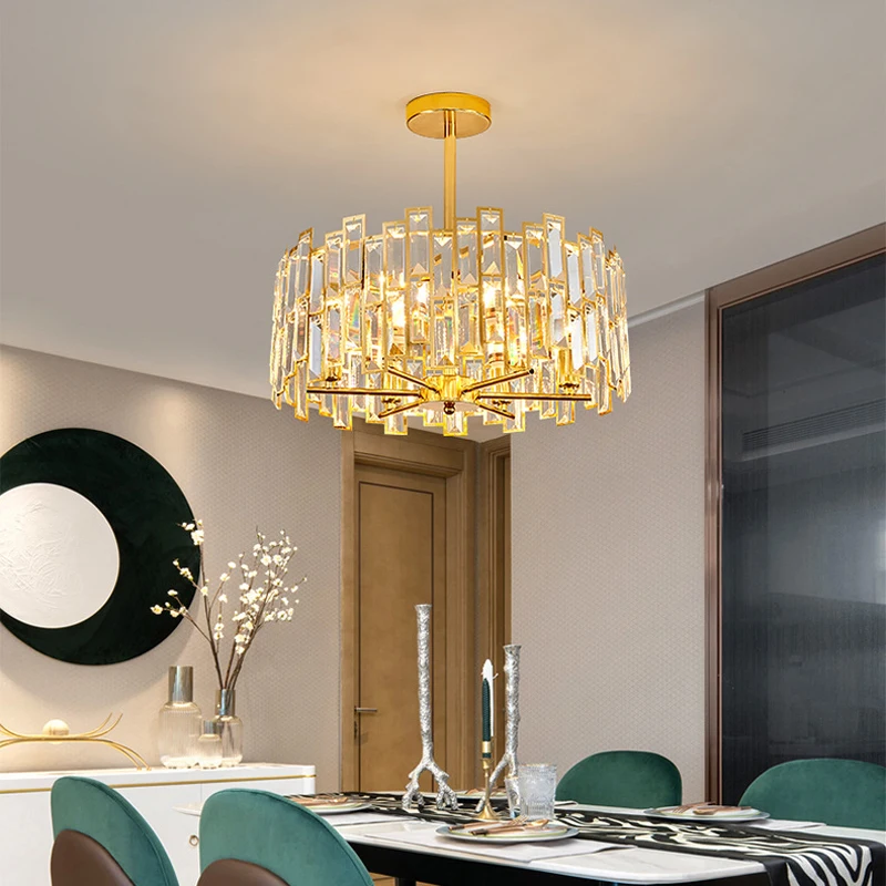 

Golden crystal chandelier, send bulb, living room lamp, American style lamps, ceiling chandelier for dining room