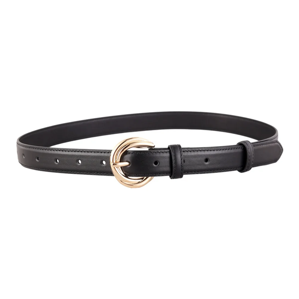 เข็มขัดหนังแท้สำหรับผู้หญิง, ตกแต่งเข็มขัดสานเข็มขัดแฟชั่นหัวเข็มขัดห่วงหมุดเข็มขัดนุ่มหรูหราสำหรับผู้หญิงกางเกงยีนส์