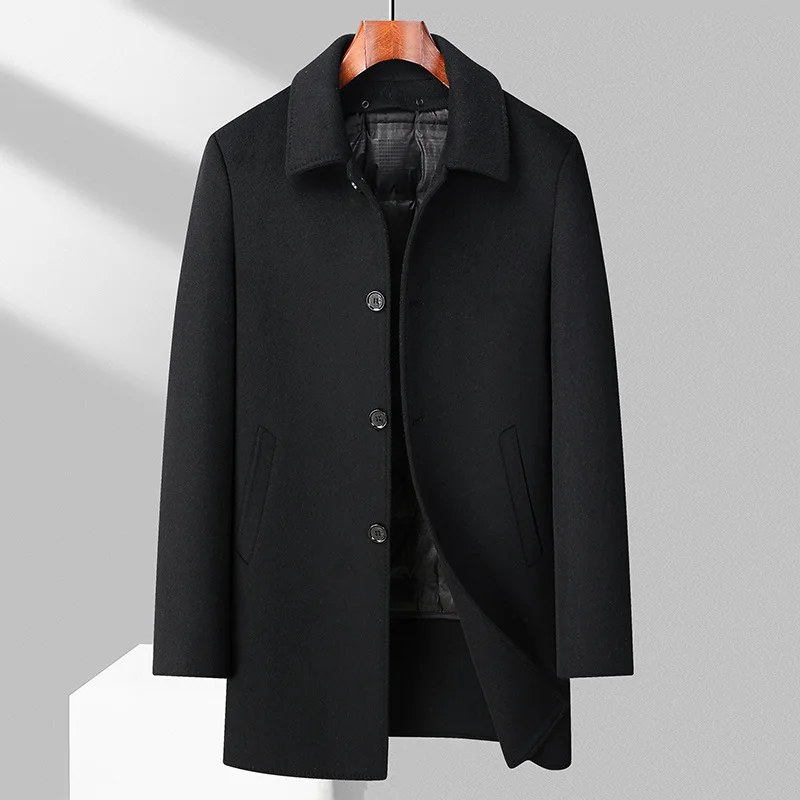 Autumn and Winter Men's Medium Length Detachable Inner Liner Coat