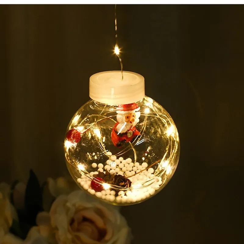 LED curtain Santa Claus and snowman designs wishing string lights for window displays festive copper wire ligh