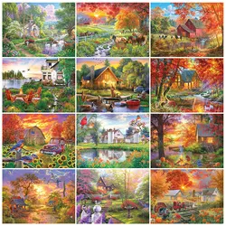 Diamond Painting Countryside Landscape Full Diamond Embroidery DIY Scenery Mosaic Paintings Scenic Cross Stitch Home Decoration