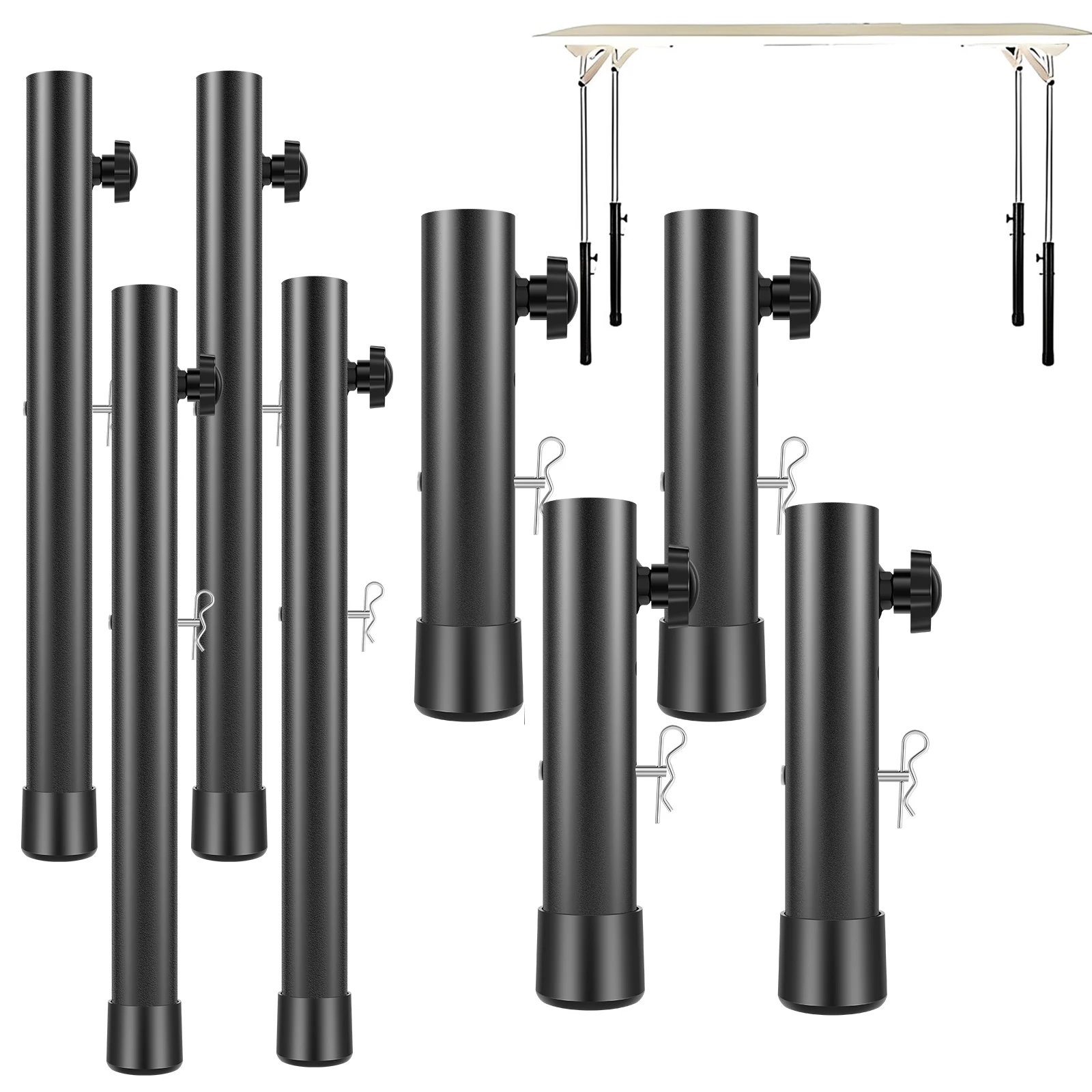 4Pcs Folding Table Leg Extenders 20/44cm Rise Levels Adjustable Table Height Extenders for Folding Tables Straight and Bent Legs