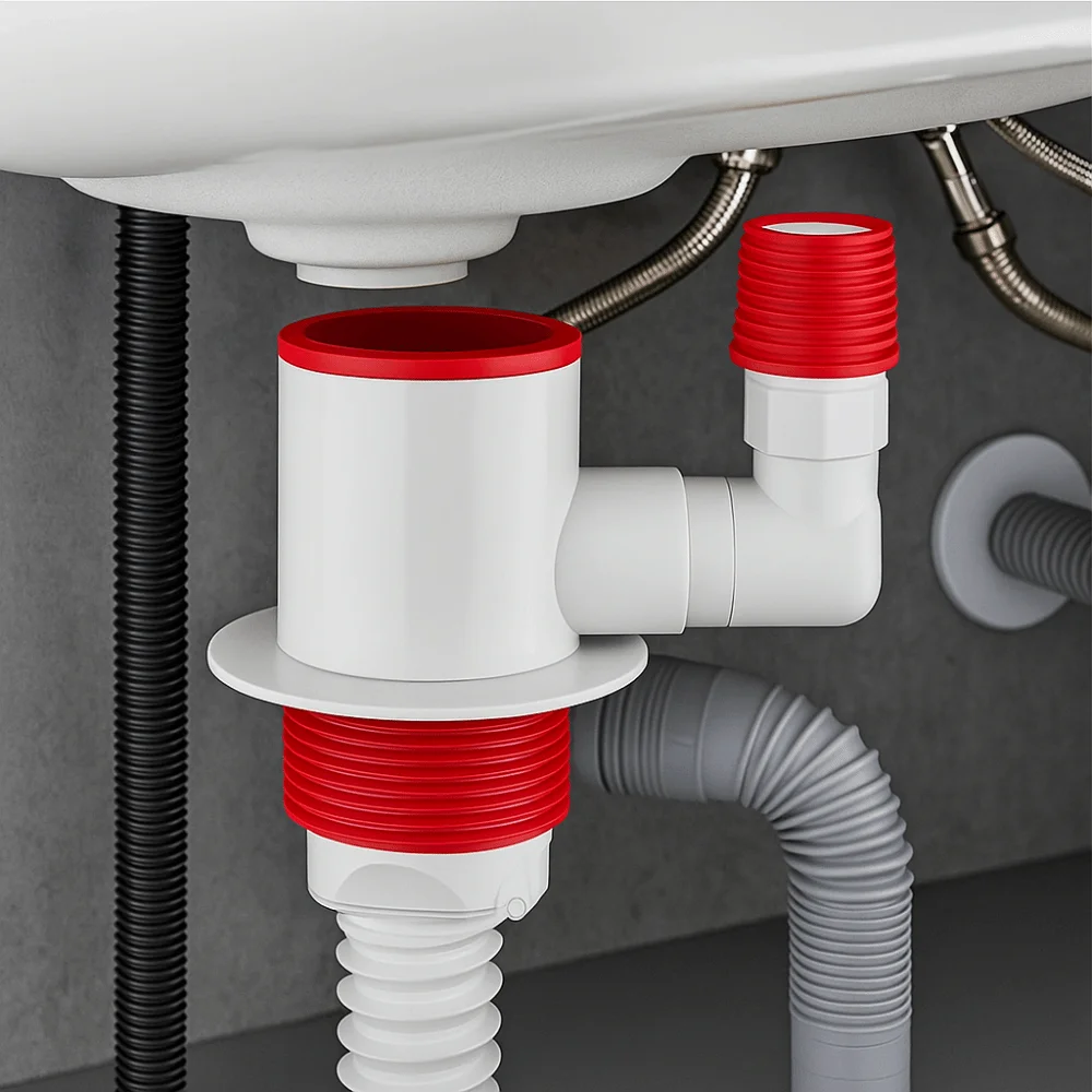 

Silicone Material Kitchen Sewer Deodorant Device Double Sealed Connectors Flexible Pipe Configuration Anti-Spill Plug