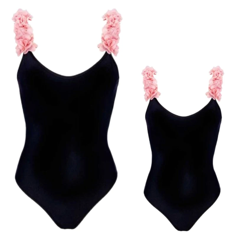 2024 Matching Family Bathing Suits Mother Girl Bikini Swimsuit Petal Mom and Daughter Swimsuits Female Children Baby Swimwear