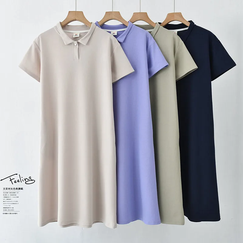 Spring Summer Casual Lapel Shirt Cotton Comfortable Nightgowns Female High Quality Night Dress For Women Outside Wear Nightshirt