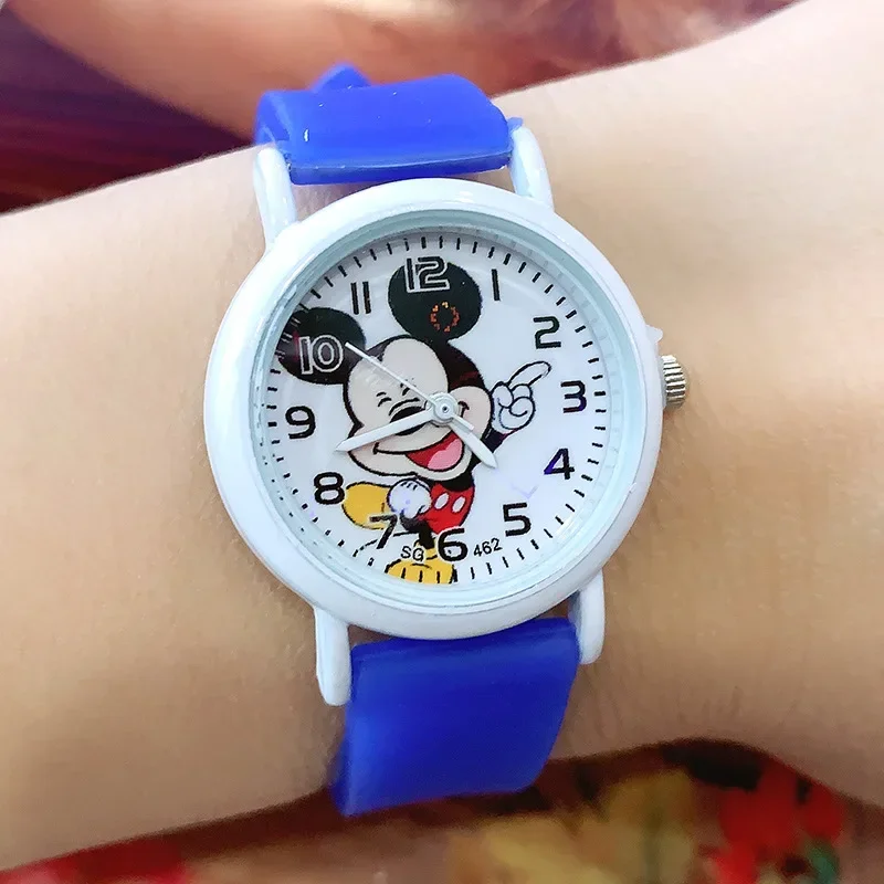 Disney mickey mouse dos desenhos animados crianças relógios à prova dwaterproof água silicone macio assistir banda luminosa relógio de quartzo para meninos meninas presentes