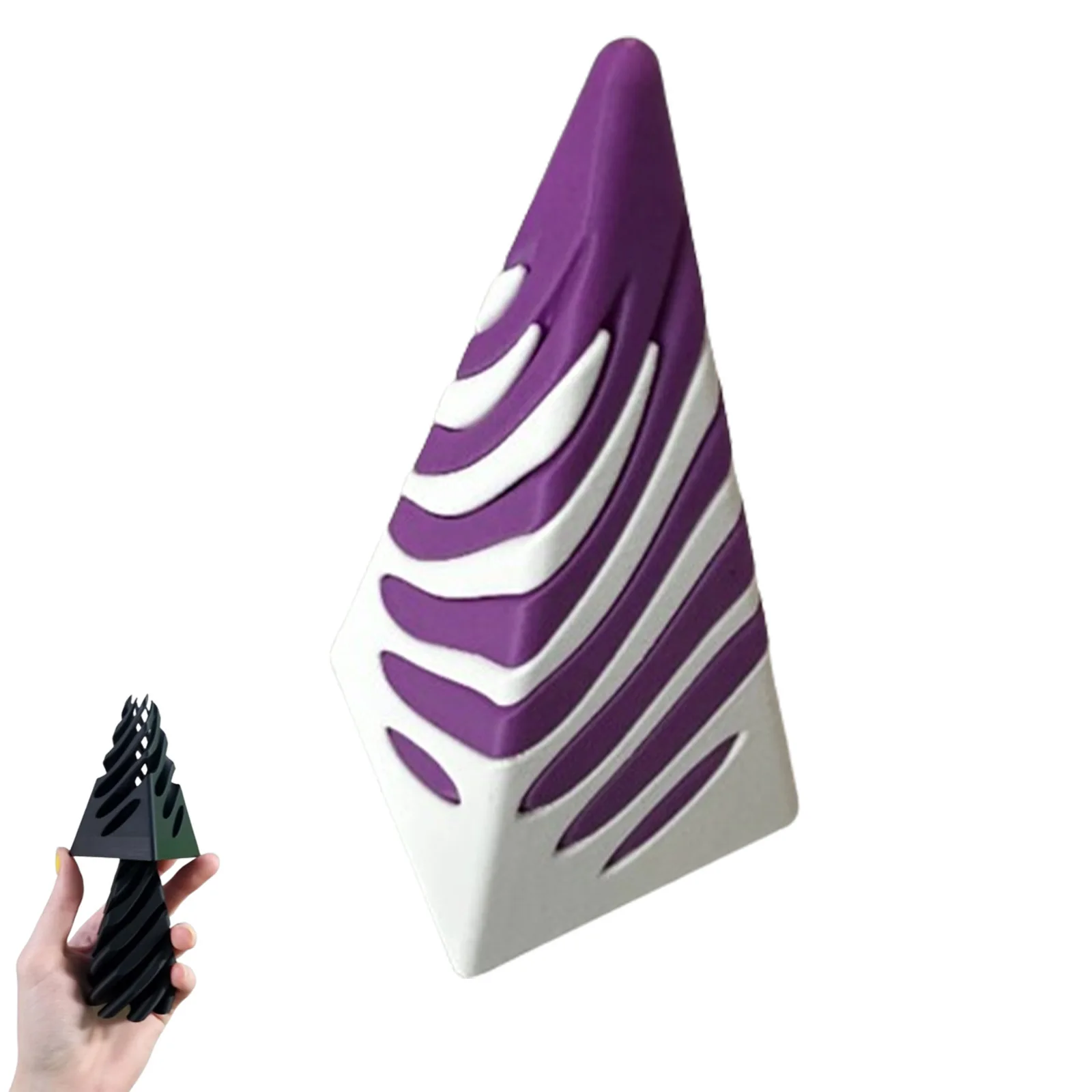 Hot Ins Pyramid Ornament Impossible Pyramid Passthrough Sculpture 3d Print Screw Fidget Toy Spiral Cone Decompression