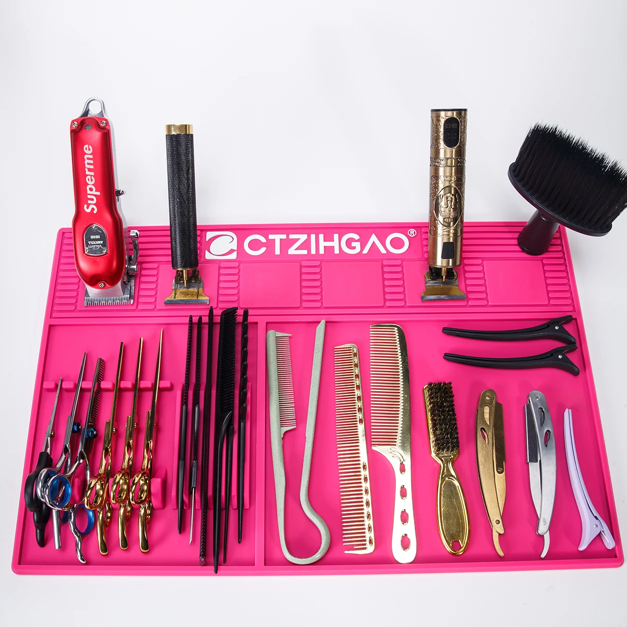 WANMEI Barber Silicone Mat Anti-slip Heat Resistant Waterproof Hair Salon Workstation Pad for Tools Organization