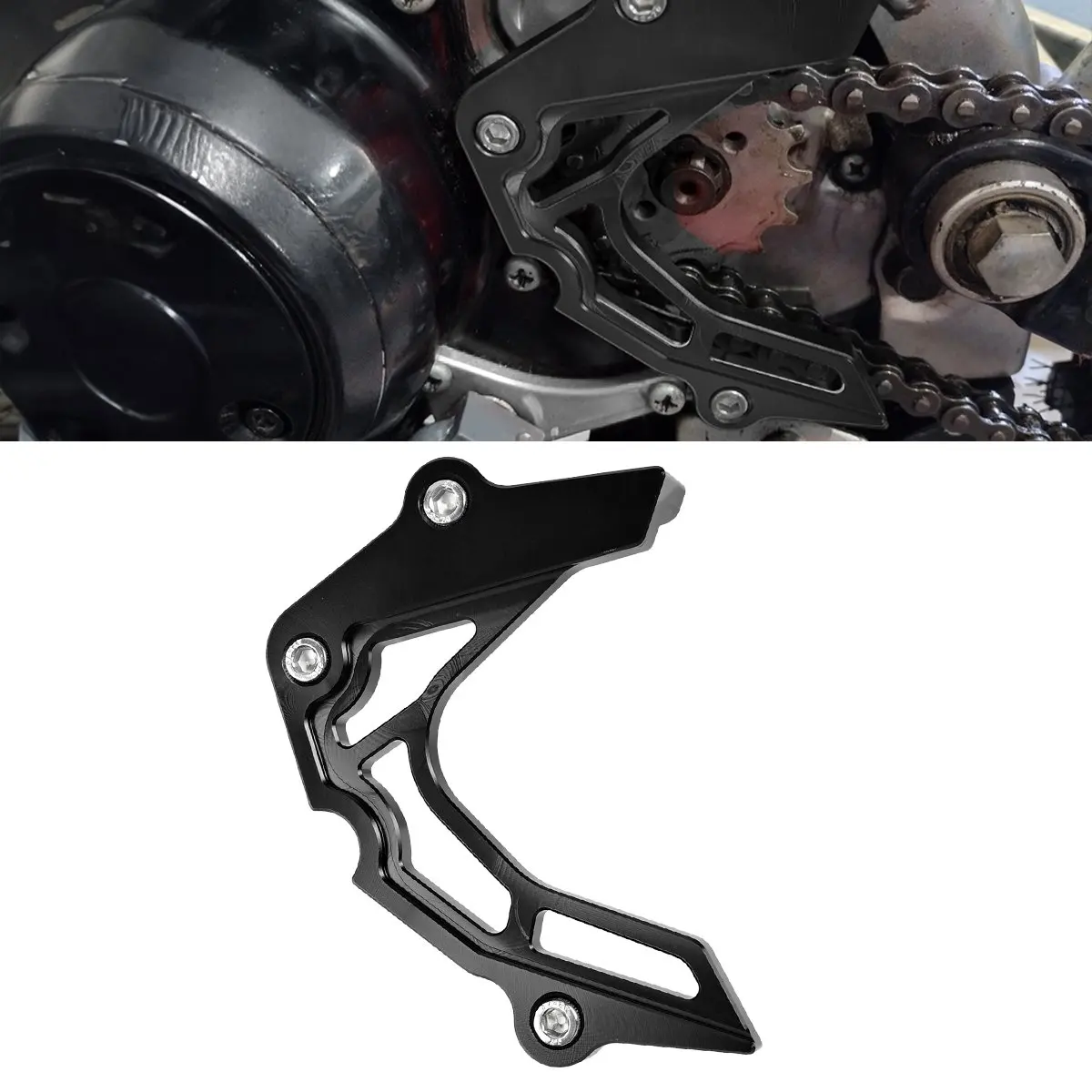 Motorcycle Front Sprocket Guard Chain Cover CNC Aluminum Alloy Accessories For Kawasaki KLX110 2002+ KLX110L 2011+