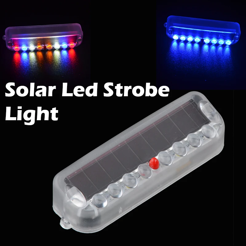 Car 8 LED Solar Energy Strobe Lamp Blinker Warning Signal Light Emergency Caution Light Attached Wireless