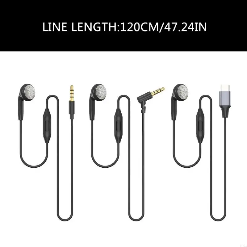 Auriculares auriculares 19QA Single Side con micrófono 3.5 mm/Tipo C para audiencia oído