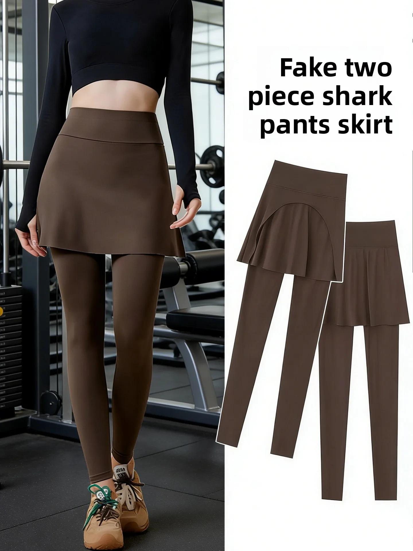 

2026 New High Waist Yoga Pants Women's plus Size Spring Fashion Outerwear Micro Flared Trousers Skirt High Elasticity Slimming