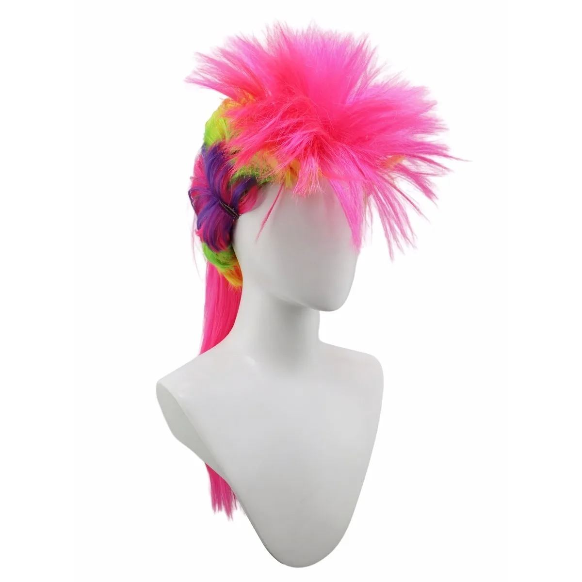 Halloween Colorful Synthetic Wig Long Straight Kawaii Party Cosplay Costume Rock Style Explosive Hair Fancy Dress Masquerade