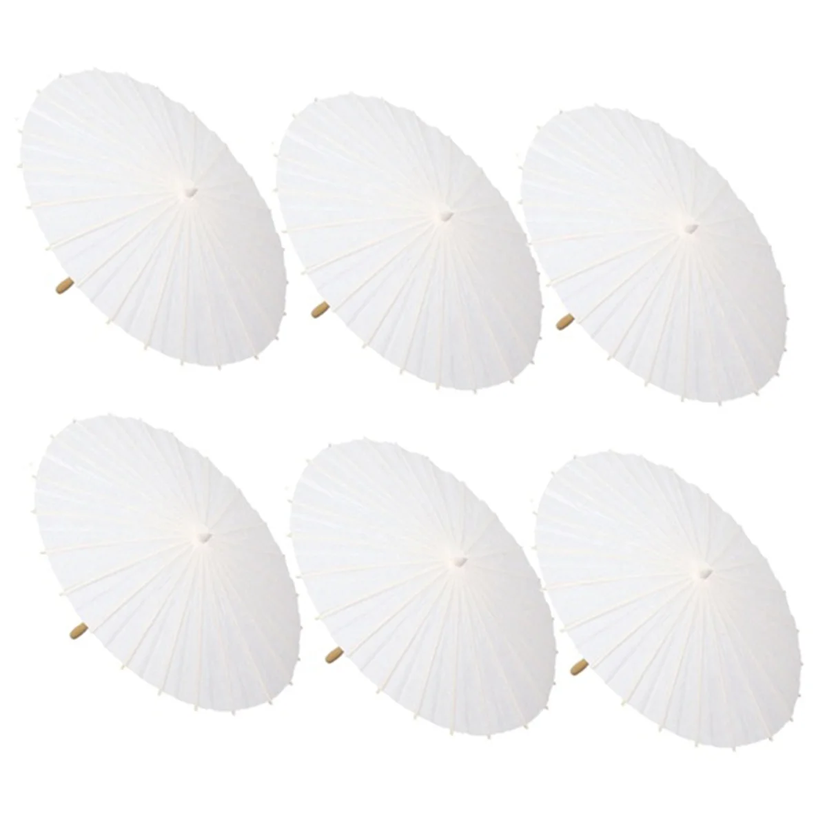 6PCS Paper Parasol Wedding Umbrella Party Favor Bamboo Umbrellas for Bridal Shower Centerpieces Photo Props 33In 23.6In