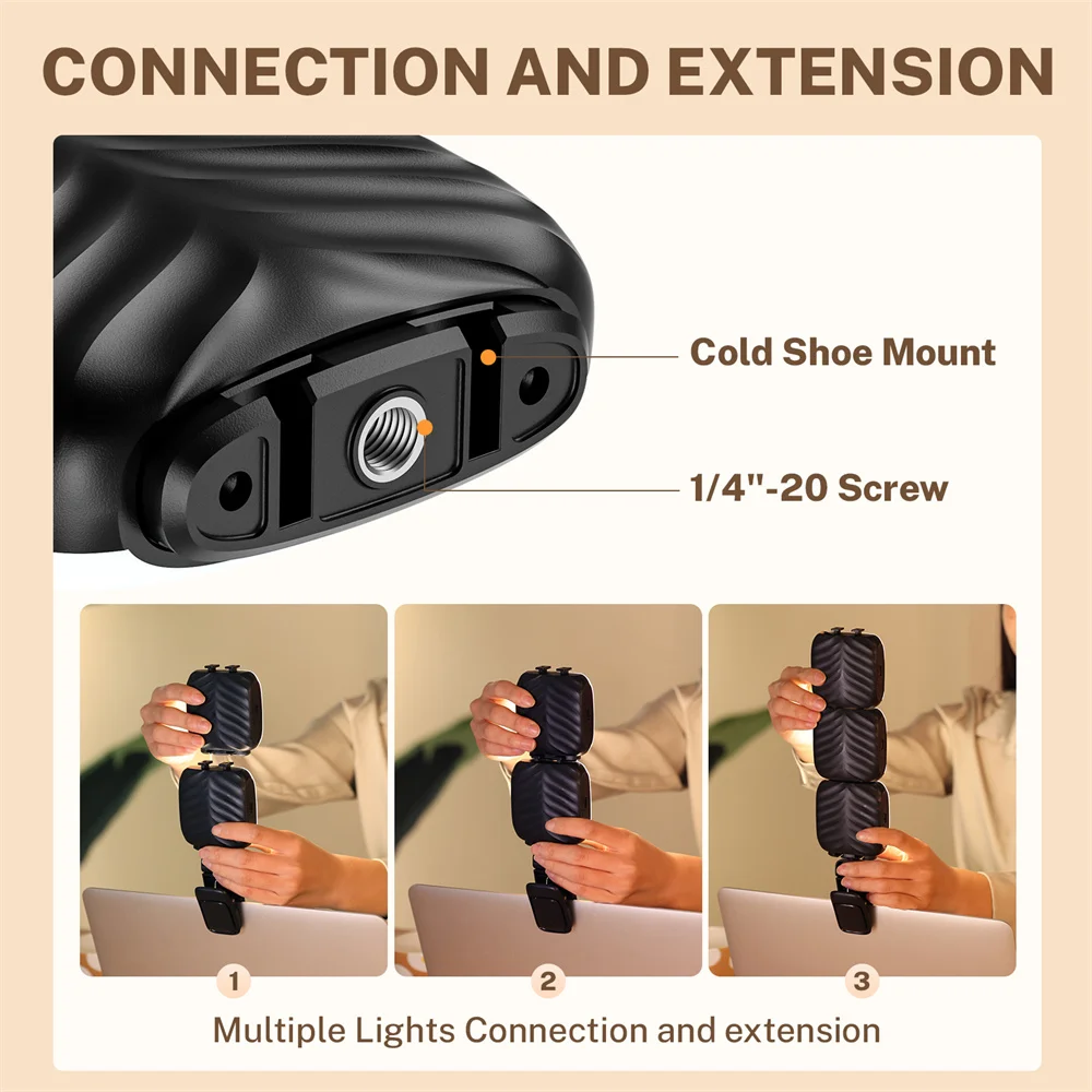 充電式LED自撮りライト、電話、タブレット、ラップトップ、3モード用のライトクリップ、9レベルの明るさ、2024