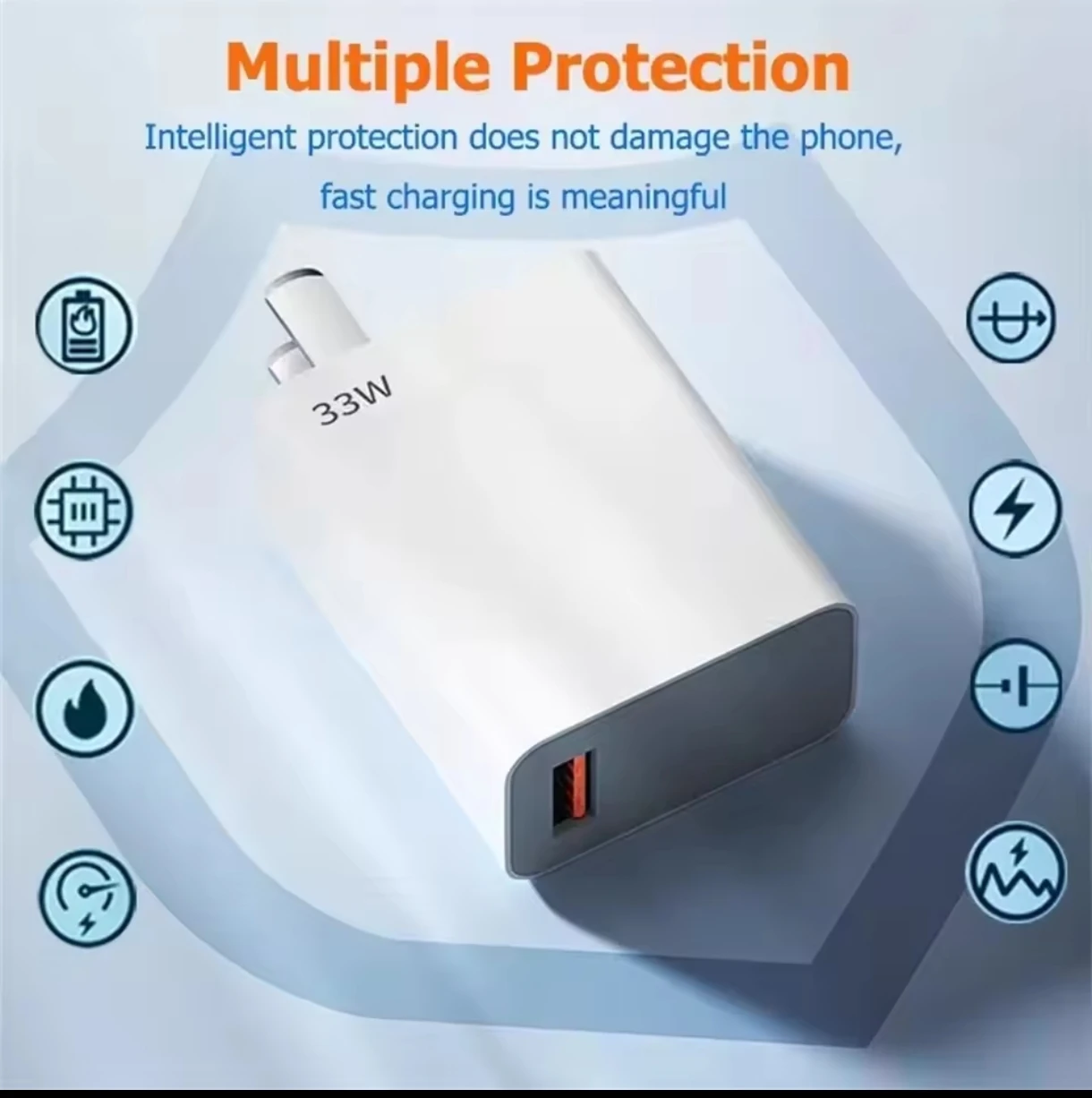 33W Fast Charging Set For Xiaomi Smartphones US Plug Wall Charger Type C Cable Quick Charge High Speed Mobile Phone cable saver