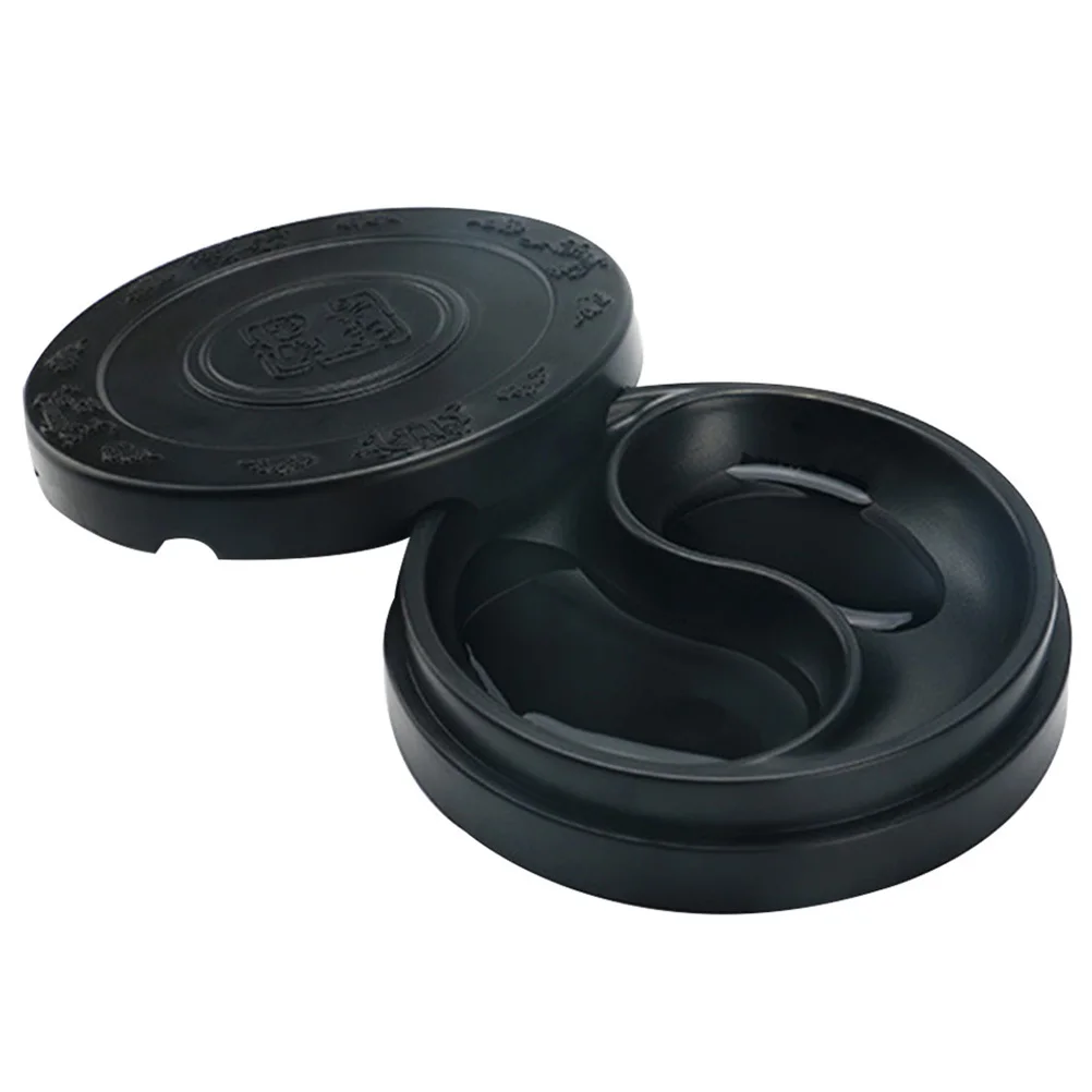 

2Pcs Plastic Inkstone Exquisite Workmanship Smooth Interior Calligraphy Accessory Ideal Gift for Lovers Traditional Inkslab