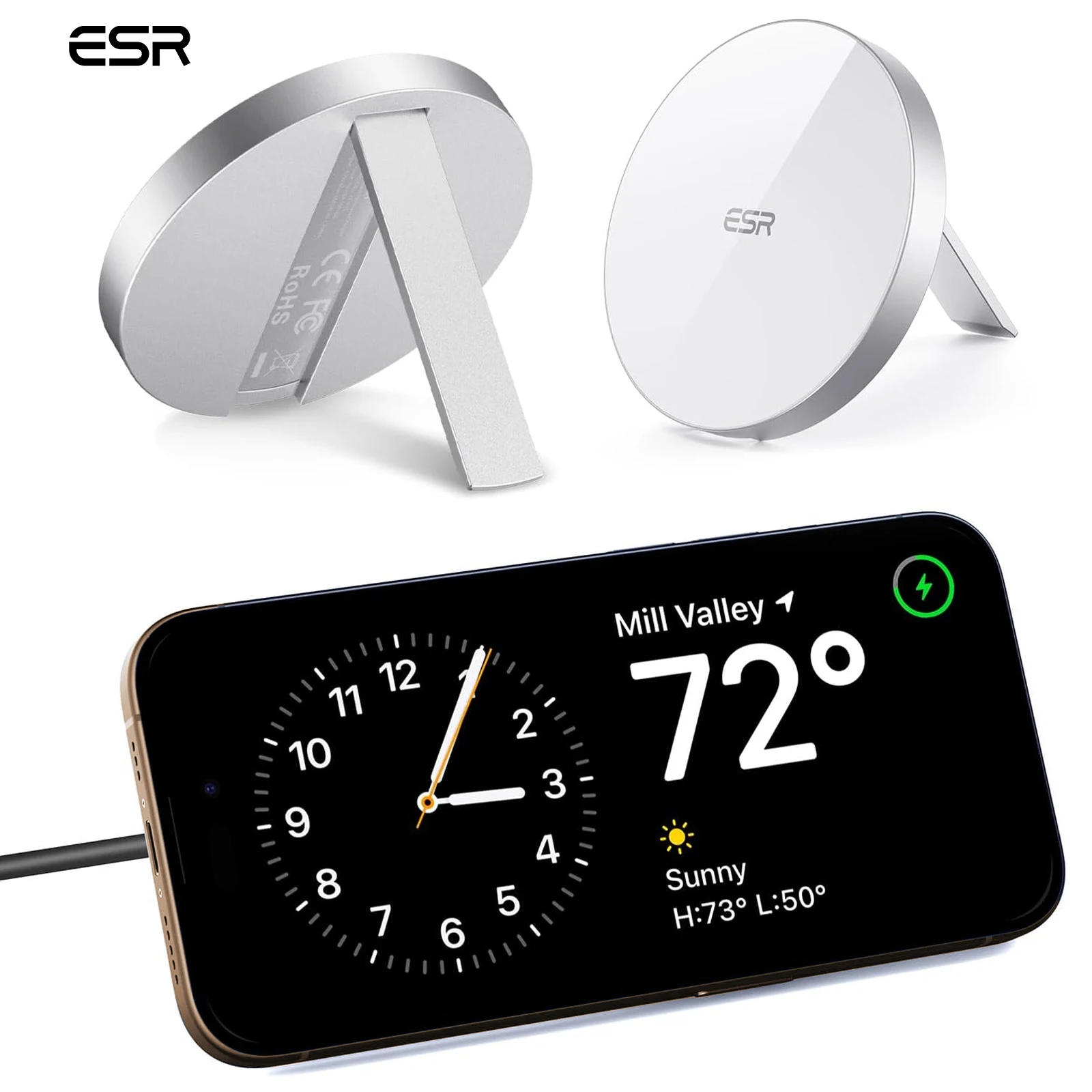 

ESR for Wireless Charger Kickstand for iPhone 16/15/14/13/12 Series and AirPods 4/3/Pro 2 Qi2 Magsafe Charger Phone Accessory