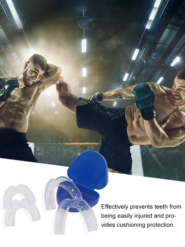 4 قطع من واقي الفم مع حقيبة تخزين واقي الفم المضاد للطحن EVA واقي الفم الرياضي إيقاف صريف الأسنان لالتقليب الأسنان في الليل #6