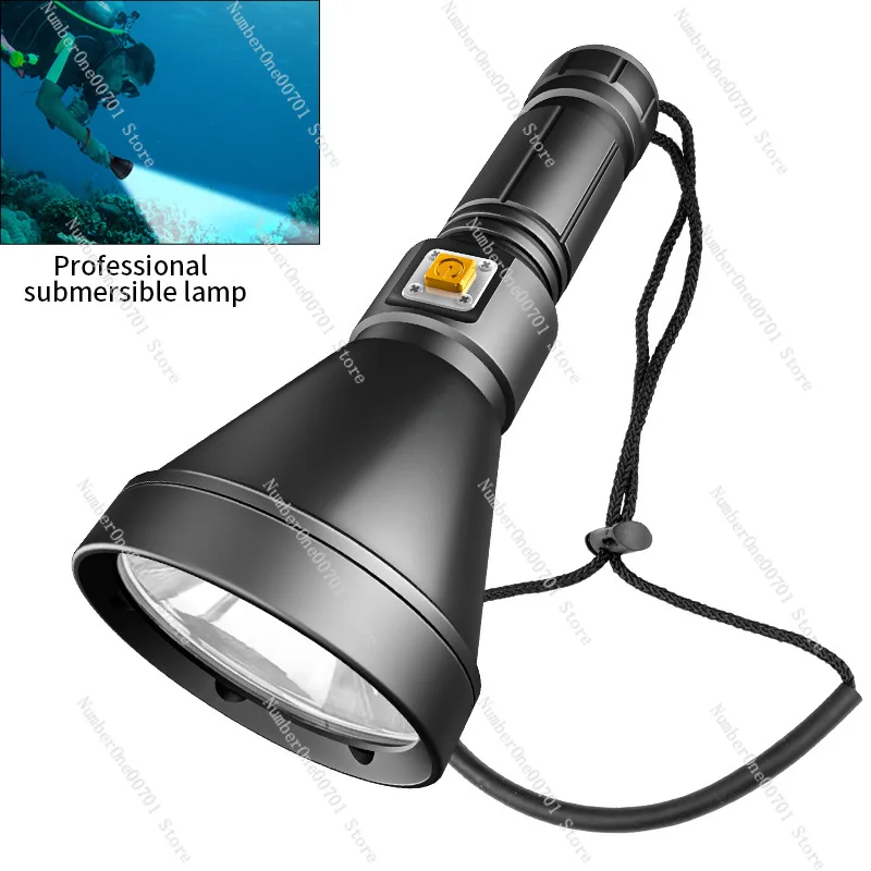

Waterproof Flashlight Professional Diving Strong Light Water and Land Dual-use XHP90 Flashlight