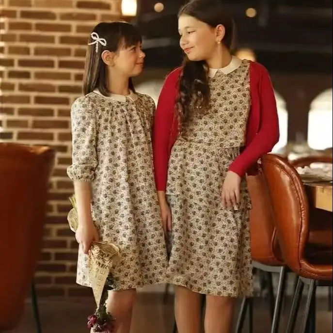 2026 Mali's SS Floral Collection Kids Girls Dress Children Set Baby Romper Boutique Holiday Sister Brother Matching Clothing