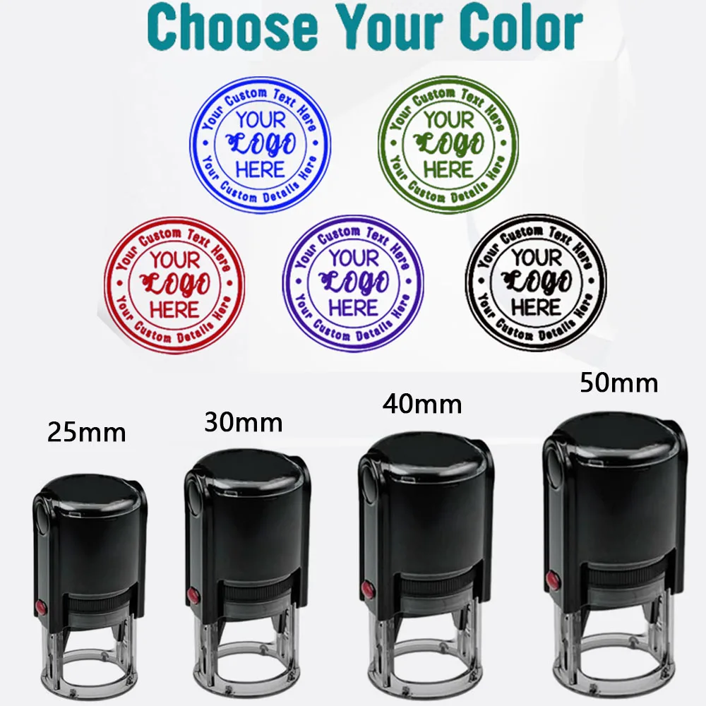 Custom Self Ink Stamp With Your Own Logo,Photosensitive Ink Stamp,Rubber Stamp,Personalize Your Logo Multiple Ink Color Options
