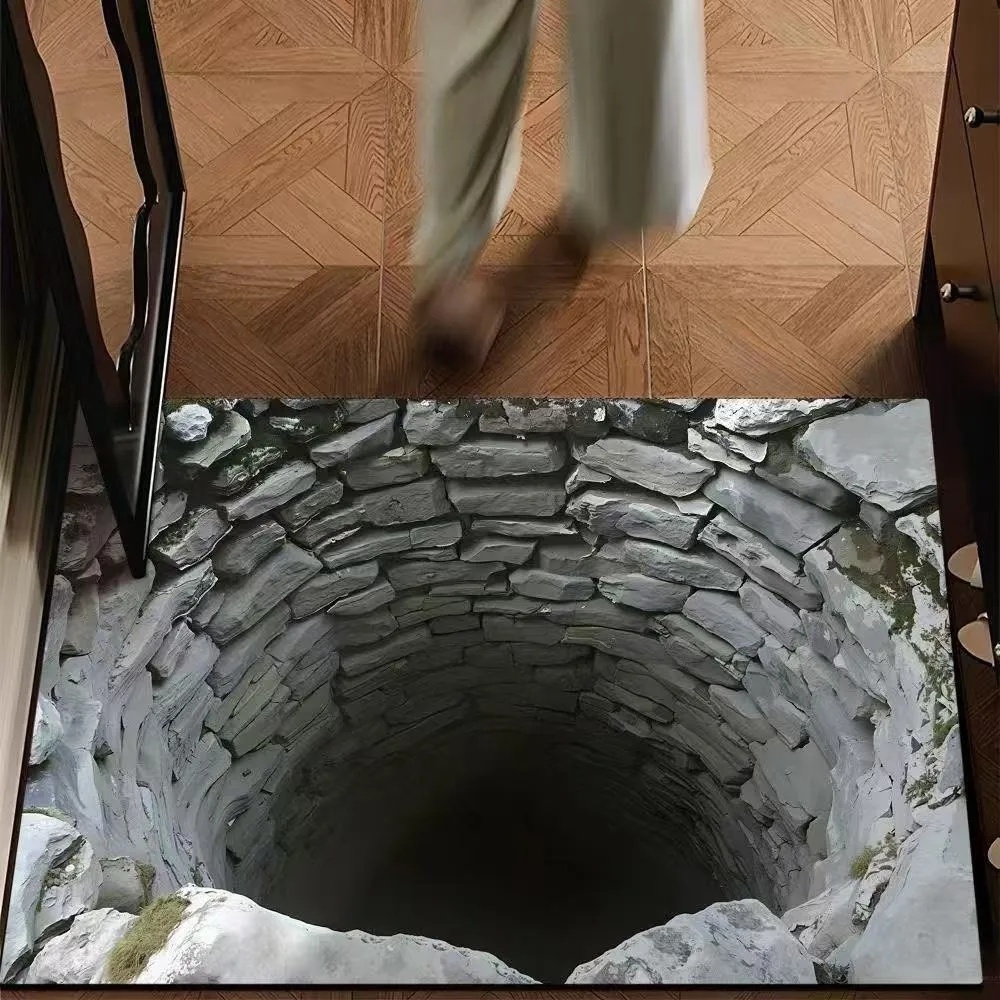 

Моющийся 3D-ковер с оптической иллюзией, нескользящий, влаговпитывающий, креативный, износостойкий напольный коврик для ванной комнаты