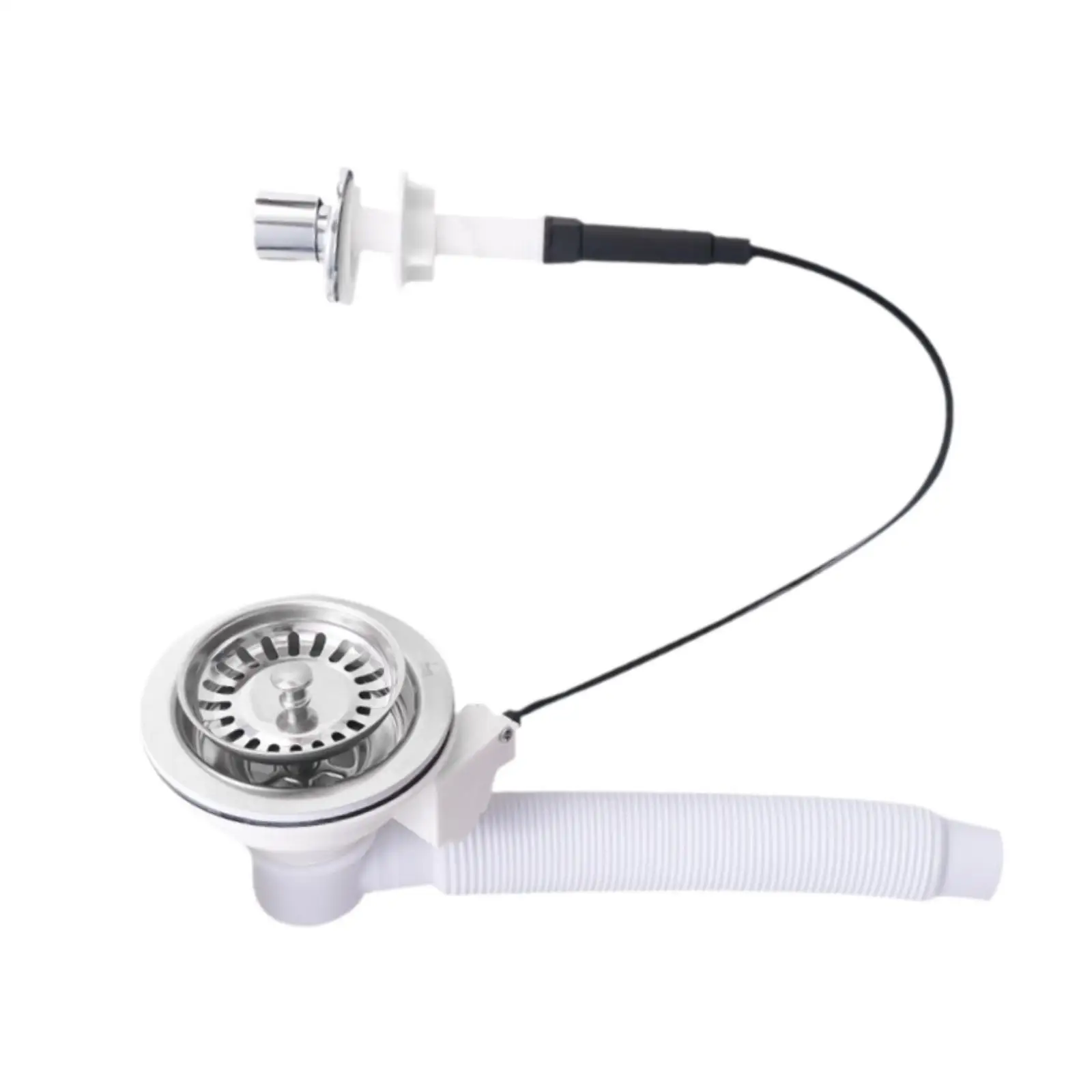Rust Resistant Sink Drain Strainer Set for Mop Sink Cable Control Kitchen Bathroom Laundry Filter