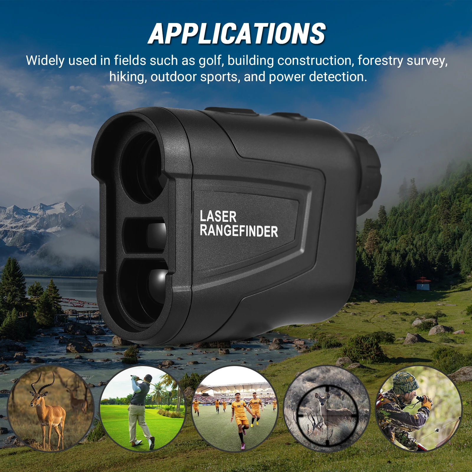 Golf Rangefinder with Slope  +90° Waterproof 6X Digital Hunting Measurement Monocular Telescope