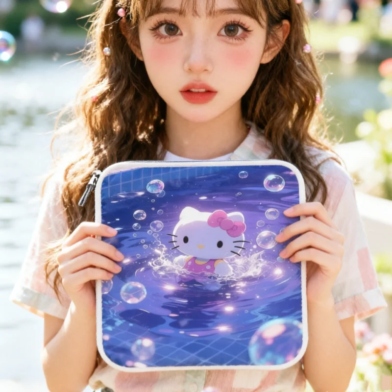 

Cartoon Storage Bag Hello Kitty Kurome 10 11 12 13 14 15 Inch Shockproof Tablet Bag Laptop Sleeve Bag for Macbook Holiday Gift