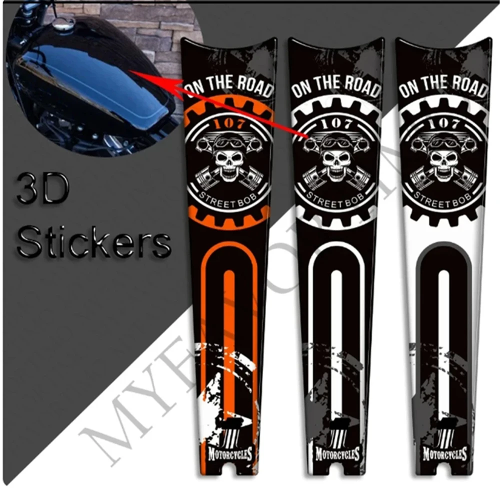 Motocicleta Adesivos Kit para Harley Davidson, Street Bob, FXBB, 107, M8, Joelheira Tanque, Punhos Laterais, Gás, Combustível, Óleo, Decalques, Protetor