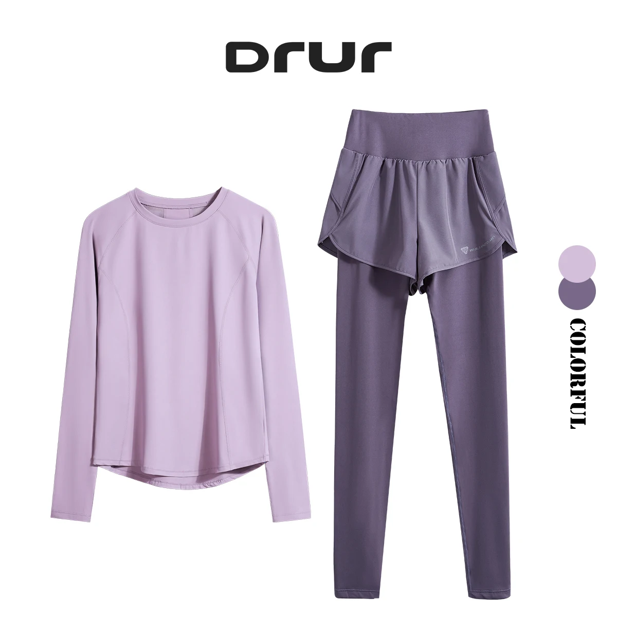 

Спортивный комплект DRUR из 2 предметов, женский бесшовный костюм для йоги, рубашка для фитнеса, леггинсы с высокой талией, комплекты женской спортивной одежды, спортивная одежда, одежда для йоги