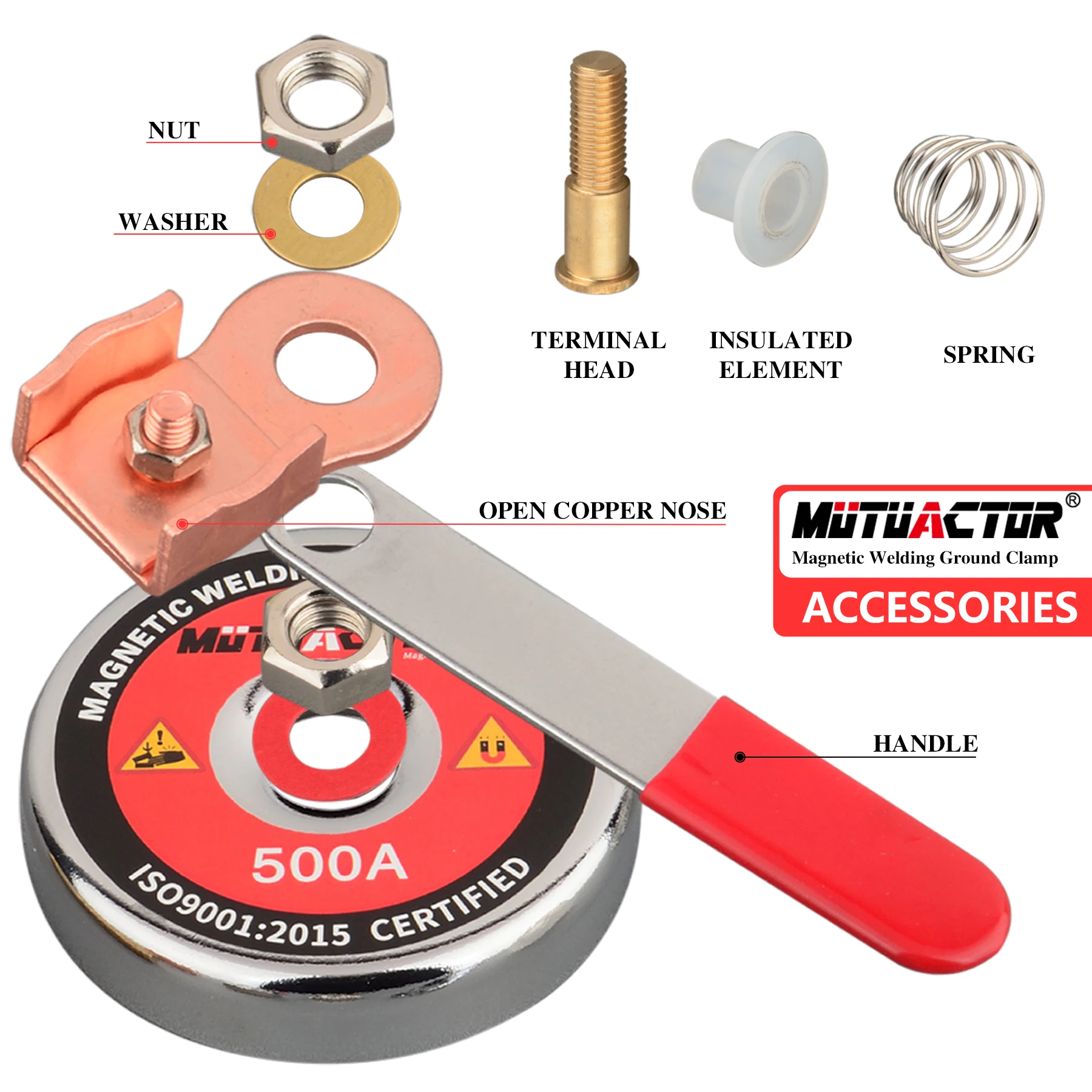 Magnetic Welding Ground Clamp Strong Gripping Quick Release Magnet Mount 500A Support Clamp Tools for Welding Cutting Factories